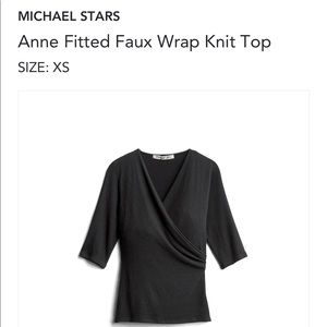 NWT Michael Stars fitted black wrap shirt